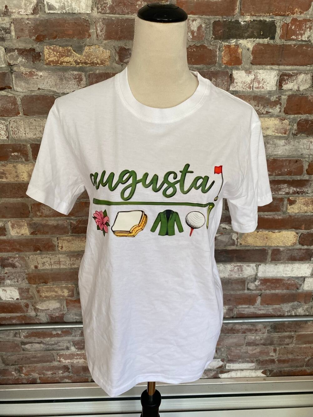 Augusta Golf Masters Graphic T-Shirt Size Women's S / Men's XS White 100% Cotton